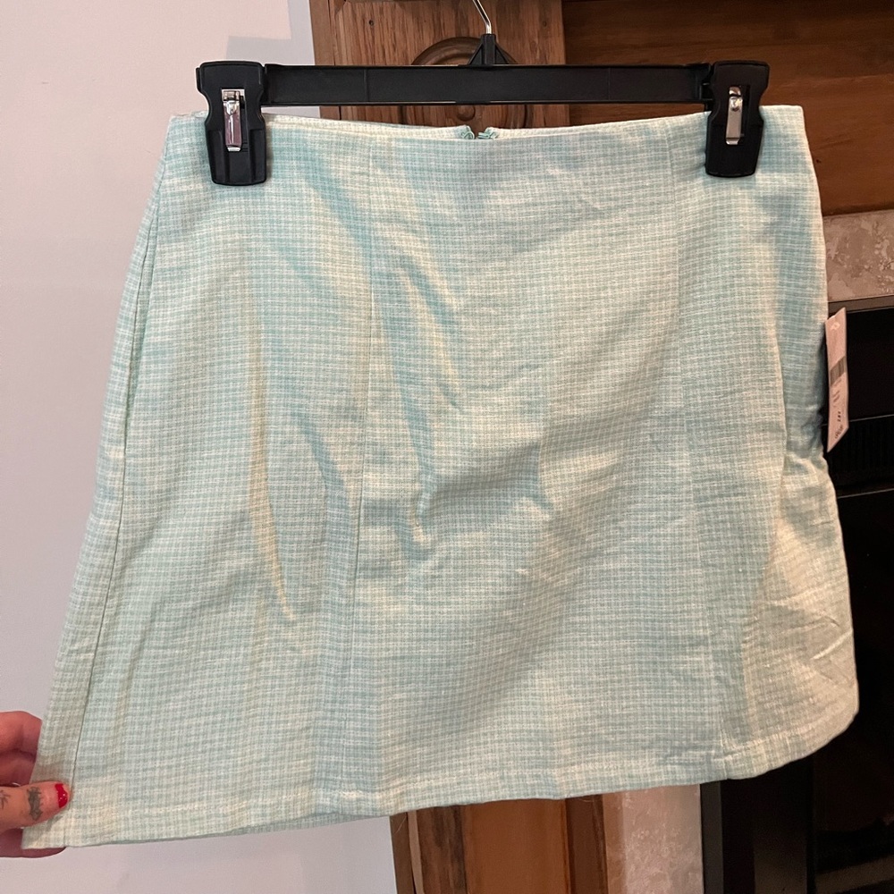 NWT Forever 21 Green and White Plaid Mini Skirt